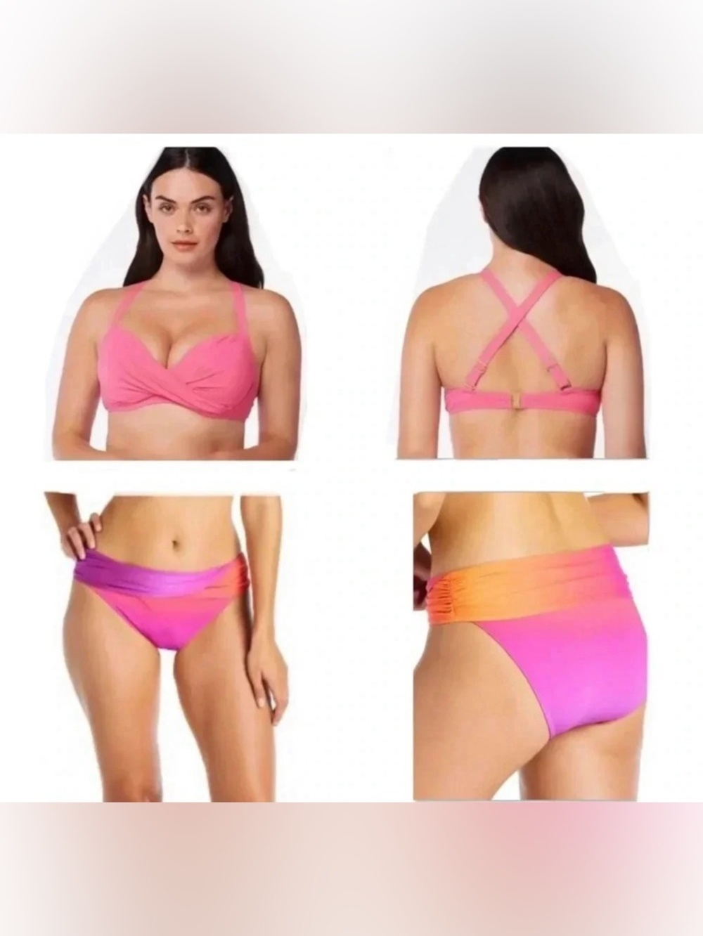 BLEU ROD BEATTIE KORE UNDERWIRE CROSS BACK BIKINI TOP AND BOTTOM
